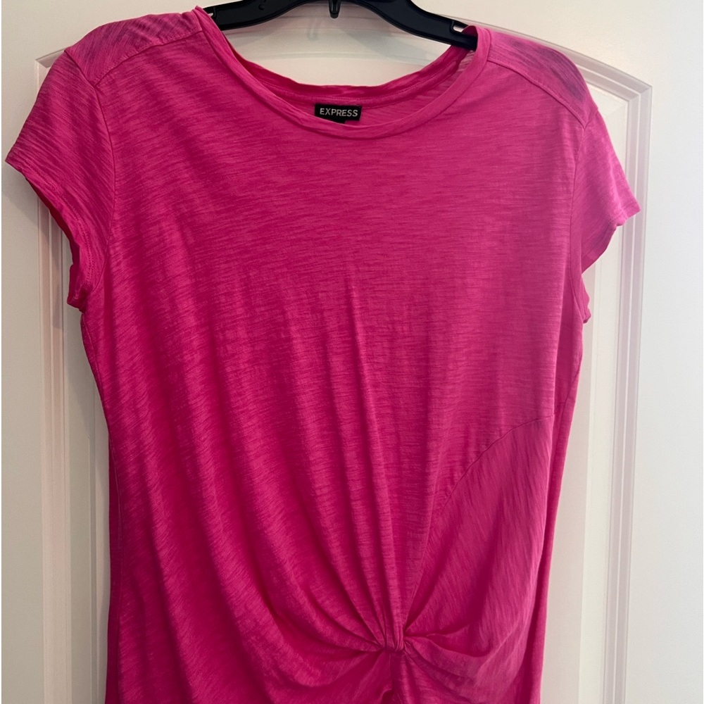 Express knot front pink women tee M